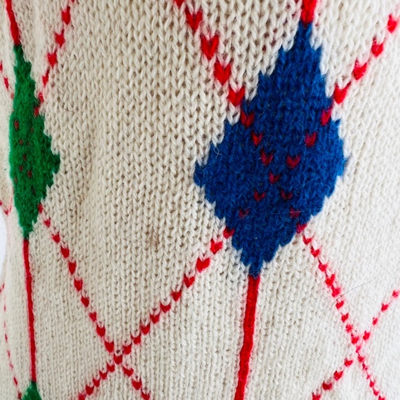 Vintage Lord & Taylor Vest - Shetland Wool - Argyle Sweater - Size Large - Picture 3 of 6